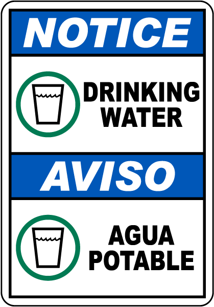 Bilingual Notice Drinking Water Sign