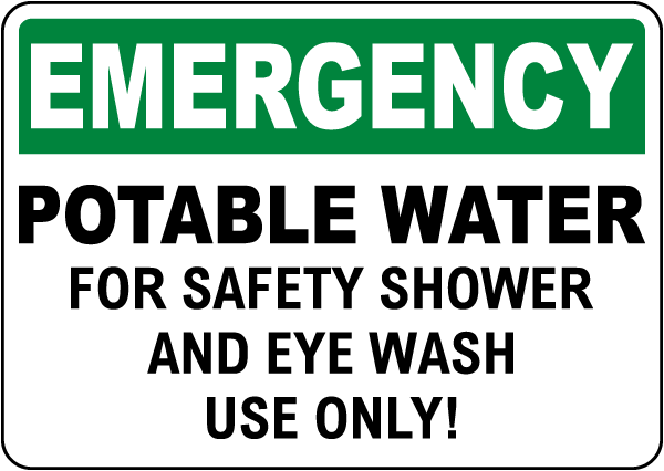 Emergency Potable Water Sign