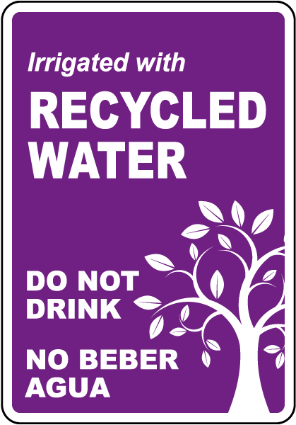 Bilingual Recycled Water Do Not Drink Sign