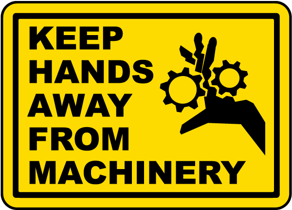 Keep Hands Away Machinery Label