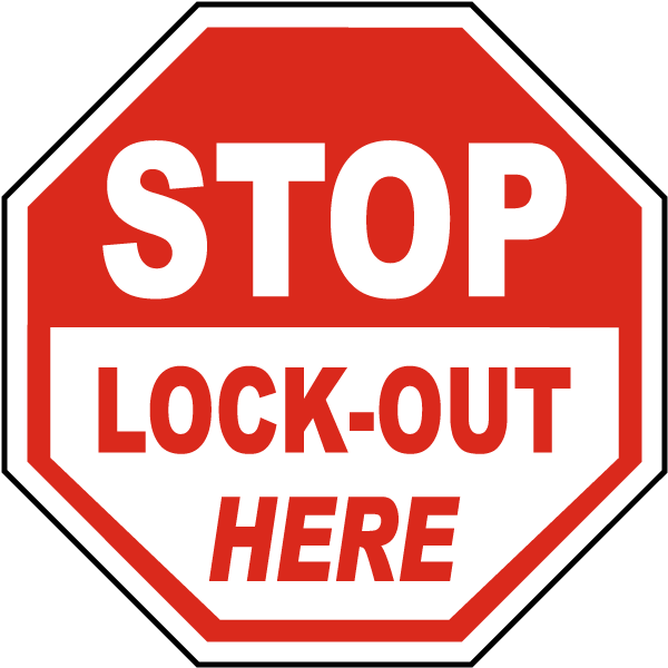 Stop Lock-Out Here Label
