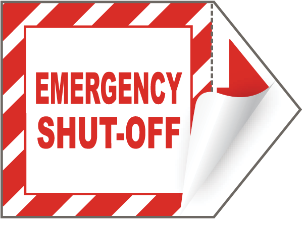 Emergency Shut-Off Arrow Label