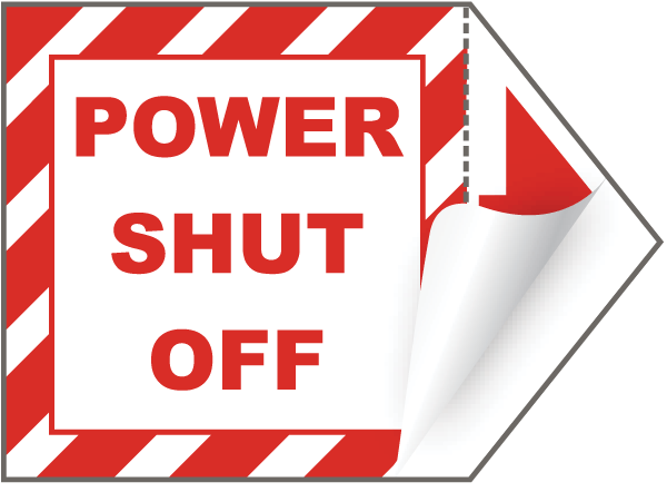 Power Shut Off Arrow Label