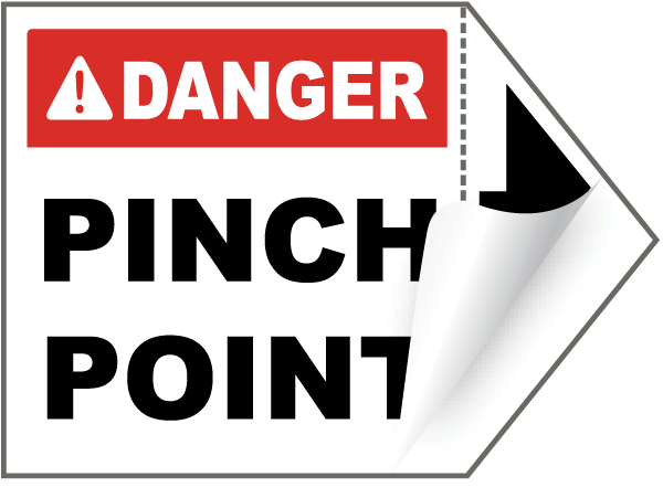Danger Pinch Point Arrow Label