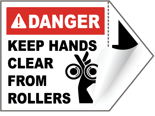 Danger Keep Hands Clear Label