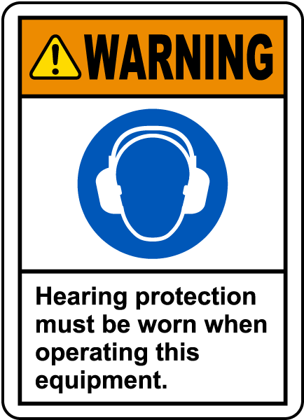 Warning Hearing Protection Label