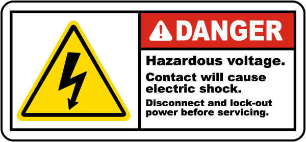 Hazardous Voltage Disconnect Label