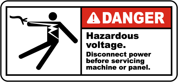Hazardous Voltage Disconnect Label