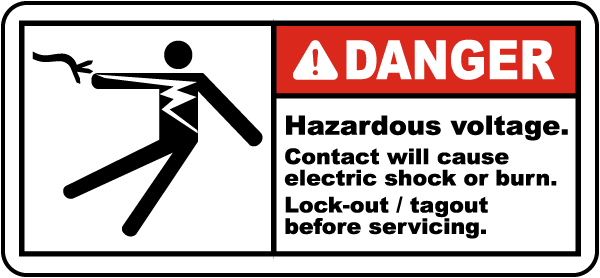 Hazardous Voltage Lock-Out Label
