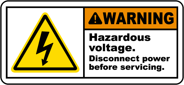 Hazardous Voltage Disconnect Label