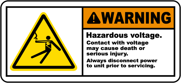 Hazardous Voltage Disconnect Label