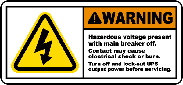 Hazardous Voltage Present Label