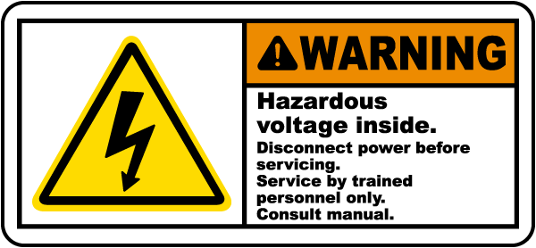 Hazardous Voltage Disconnect Label