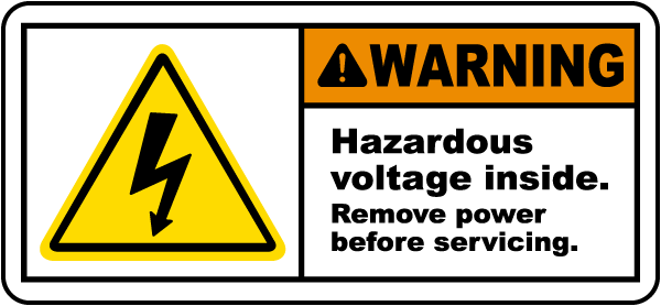 Hazardous Voltage Inside Label