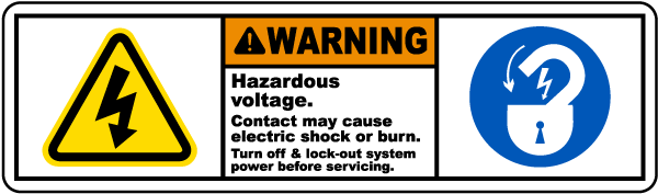 Hazardous Voltage Turn Off Power Label