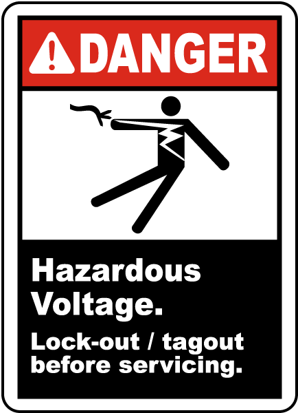 Hazardous Voltage Lock-Out Label