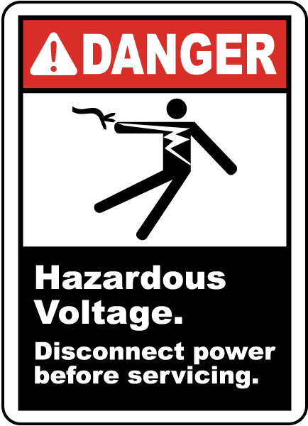 Hazardous Voltage Disconnect Label