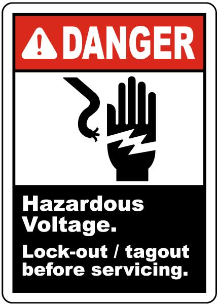 Hazardous Voltage Lock-Out Label