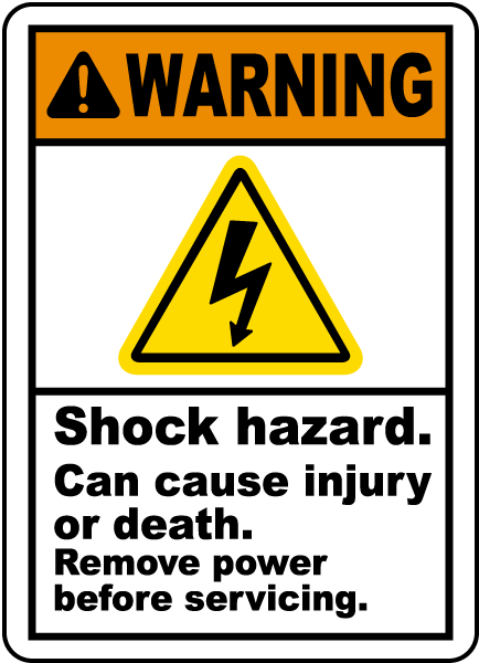 Shock Hazard Can Cause Injury Label