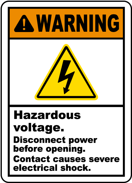 Hazardous Voltage Disconnect Label