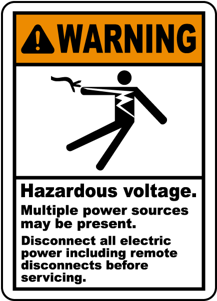 Hazardous Voltage Disconnect Label