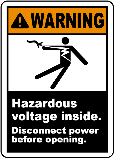 Hazardous Voltage Disconnect Label
