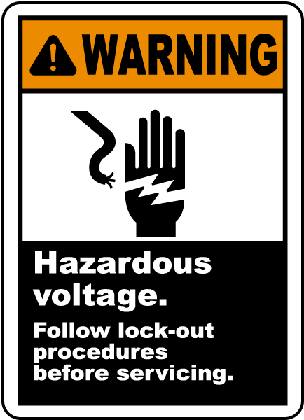Hazardous Voltage Lock-Out Label