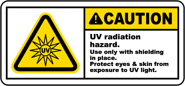 UV Radiation Hazard Protect Eyes Label
