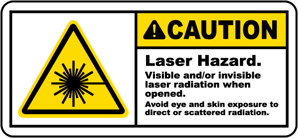 Laser Hazard Avoid Eye Exposure Label