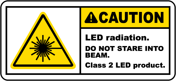 LED Radiation Class 2 LED Product Label