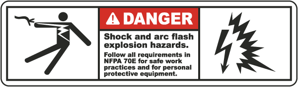 Shock and Arc Flash Hazards Label