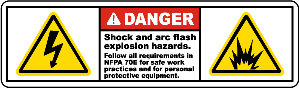 Shock and Arc Flash Hazards Label