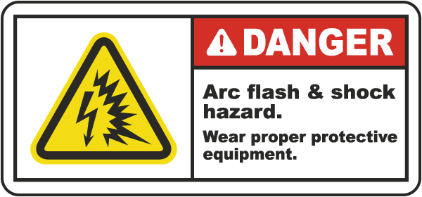 Danger Arc Flash & Shock Hazard Label