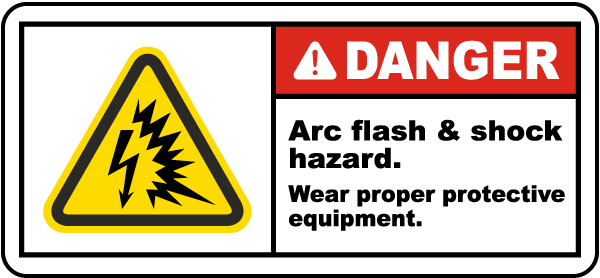 Danger Arc Flash & Shock Hazard Label