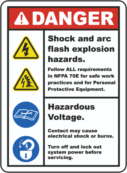 Shock and Arc Flash Hazards Label