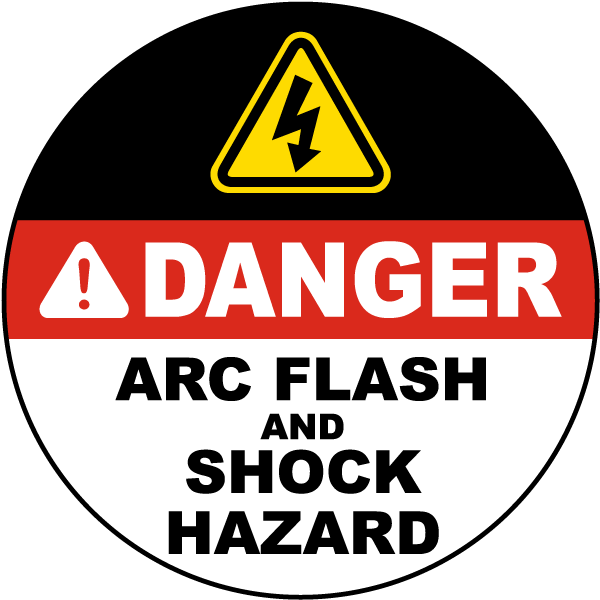 Danger Arc Flash and Shock Hazard Floor Label