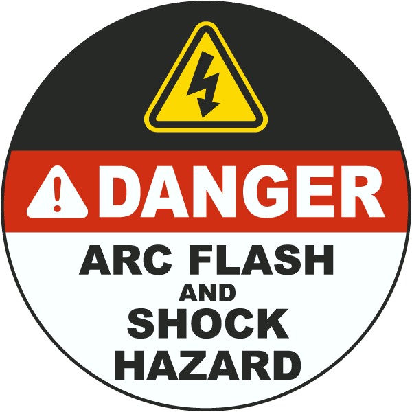 Danger Arc Flash and Shock Hazard Floor Label