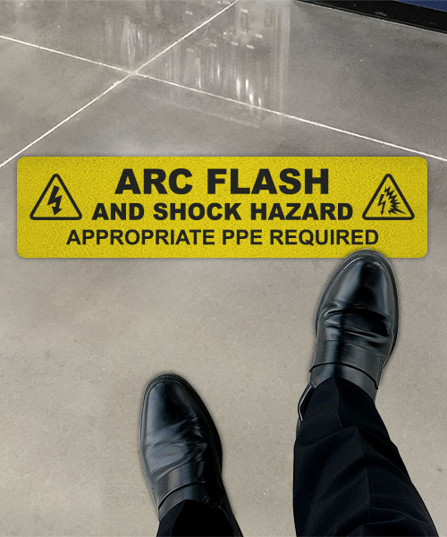 Arc Flash Appropriate PPE Required Floor Label