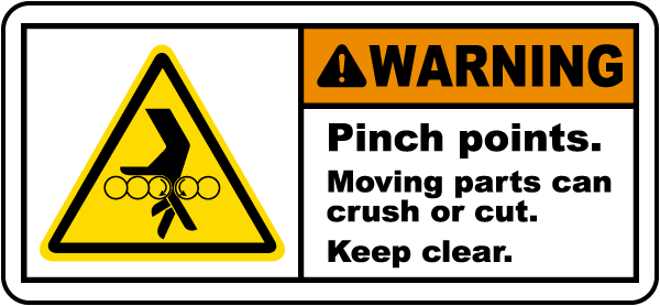Pinch Points Keep Clear Label