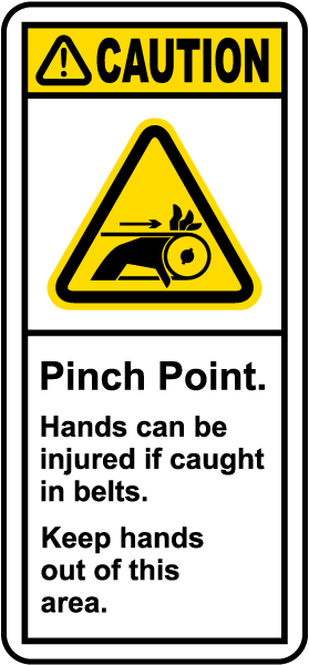 Caution Pinch Point Label
