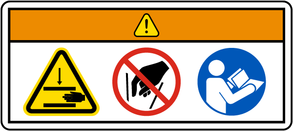 Pinch Point Do Not Reach Into Moving Parts Label