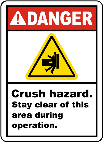 Crush Hazard Stay Clear Label - Claim Your 10% Discount