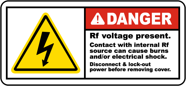 RF Voltage Present Disconnect Label