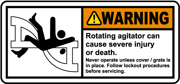 Rotating Agitator Lockout Label