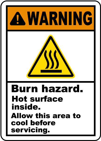Burn Hazard Hot Surface Inside Label