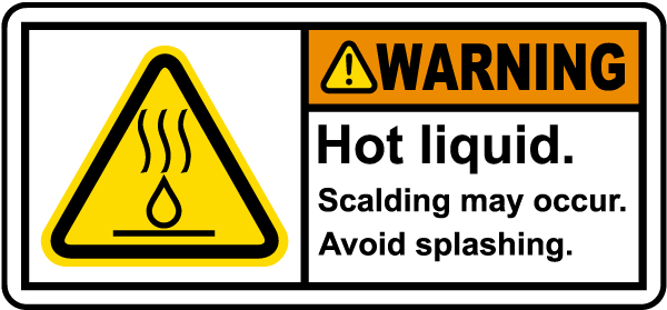 Warning Hot Liquid Label