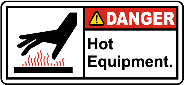 Danger Hot Equipment Label