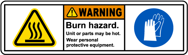 Burn Hazard Wear PPE Label