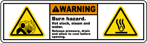 Burn Hazard Release Pressure Label