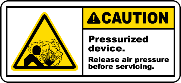 Pressurized Device Release Air Label